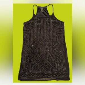 Forever 21 Black Embellished Mini Dress
